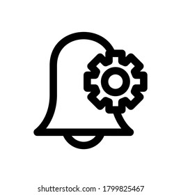 icono de configuración de notificación o logotipo símbolo de signo aislado ilustración vectorial - iconos vectoriales de estilo negro de alta calidad
