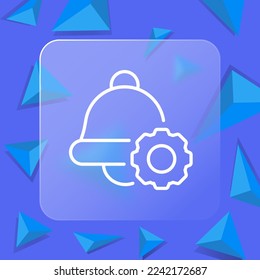 Notification settings line icon. Notification, alarm, for mobile devices, watch, reminder, message notification. Sound concept. Glassmorphism style. Vector line icon for business