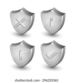 Notification shield icons suitable for custom web design and computer purposes