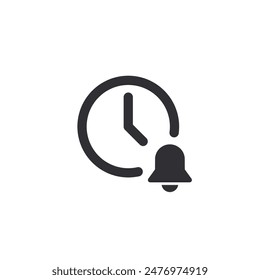 Notification sign. Bell icon. Alert sign. Signal symbol. Alarm sign. Reminder icon. Vector timer. Clock sign. Time icon. Clock icon. Management. Time Manager. Watch. Stopwatch. Deadline. Reminder