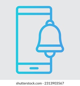 Notification smartphone gradient line icon, use for website mobile app presentation