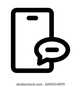 Notification, SMS, Message icon in modern flat outline style illustrating alerts, digital communication, and user messaging concept