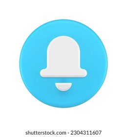 Aviso recordatorio de sonido botón de círculo azul interfaz ciberespacio alerta Icono 3d ilustración vectorial realista. Llamar a mensaje de chat mensaje de entrada aviso de señal de señal de voz de medios de suscripción notificación de correo electrónico entrante
