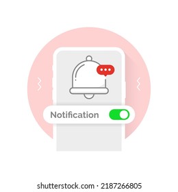 notification successfully enabled or turned on concept illustration flat design vector eps10. modern graphic element for landing page, empty state ui, infographic, icon