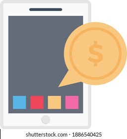 notification vector colour flat icon