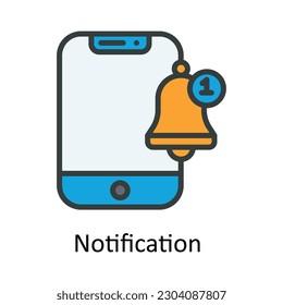 Ilustración de diseño de iconos de contorno de vector de notificación. Símbolo de administración de tiempo en el archivo EPS 10 de fondo blanco