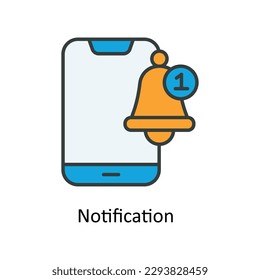 Notification Vector  Fill outline Icons. Simple stock illustration stock