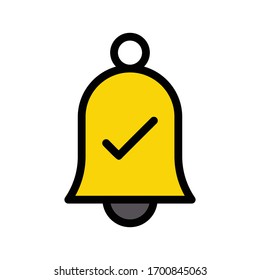 notification vector flat color icon 