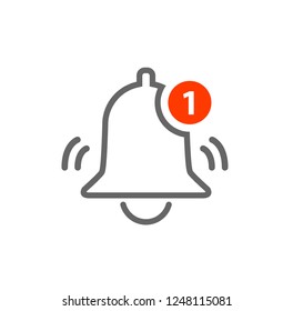 Notification Vector Icon of bell. Alarm alert message ring icon sign for notification.