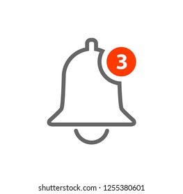 Notification Vector Icon of bell. Alarm alert message ring icon sign for notification.