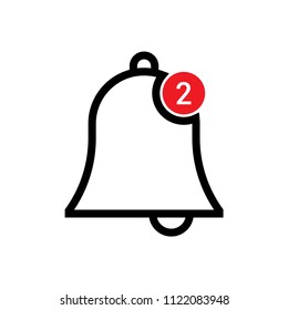 Notification vector icon, bell symbol. Simple, flat design for web or mobile app