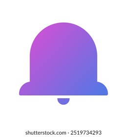 Ícone de vetor de notificação, campainha de alerta de mensagem no símbolo de aplicativo de design plano.
