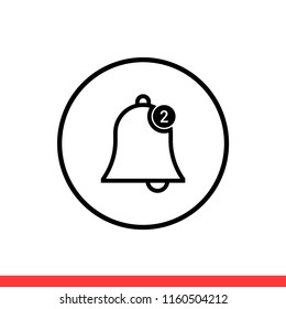 Notification vector icon, notice symbol. Simple, flat design for web or mobile app