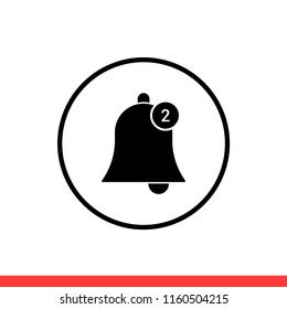 Notification vector icon, notice symbol. Simple, flat design for web or mobile app