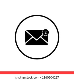 Notification vector icon, notice symbol. Simple, flat design for web or mobile app