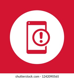 notification vector icon, smartphone and alert sign