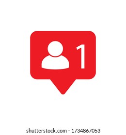 Notification vector icon. Social media symbol

