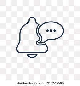 Notification vector outline icon isolated on transparent background, high quality linear Notification transparency concept can be used web and mobile