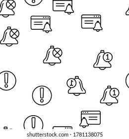 Notification Vector Seamless Pattern Thin Line Illustration