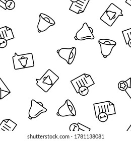 Notification Vector Seamless Pattern Thin Line Illustration