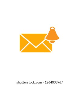 Notifications bell mail graphic icon design template isolated