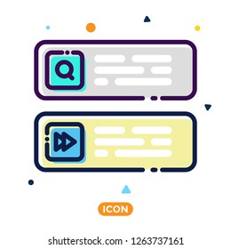 Notifications, chat messages notification on vector line symbols in flat modern style.