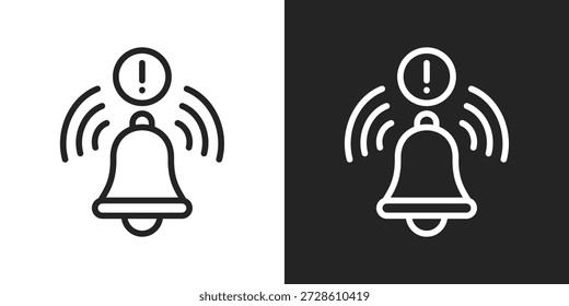 Ícone de Notificações em Estilo de Linha Preto e Branco