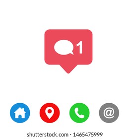 Notifications icon. Comment icon vector. social media Comment vector icon. symbol for web site Computer and 
