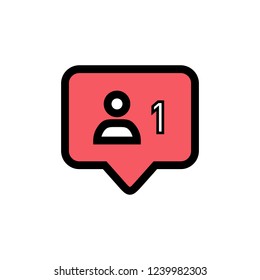Notifications icon. Follower icon vector. social media Follower vector icon. user
