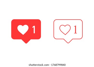 Notifications icon set. Like line icon vector. social media Like vector icon.  like notification