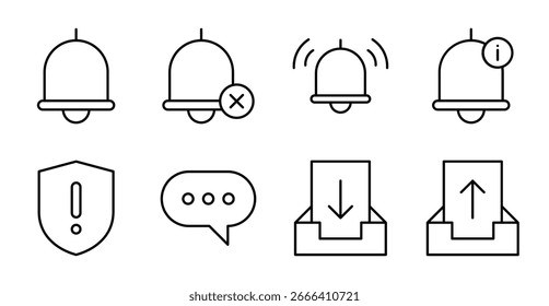 Conjunto de iconos de notificaciones para la interfaz de usuario