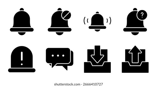 Conjunto de iconos de notificaciones para la interfaz de usuario