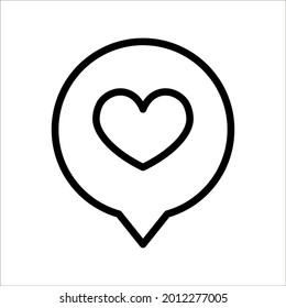 Notifications icon. Social media Like icon. Vector illustration on white background. color editable