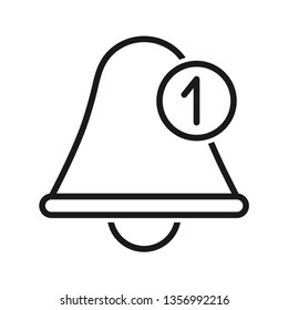 Notifications icon. Stroke outline style. Vector. Isolate on white background.