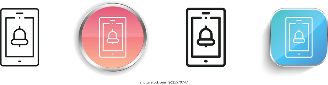 notifications icon. Thin Linear, Regular and Button Style Design Isolated On White Background