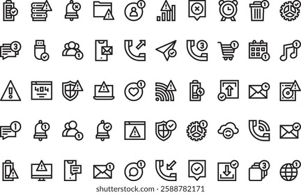 Notifications icons High-Quality Vector Icons Collection with Editable Stroke. Ideal for Professional and Creative Projects.