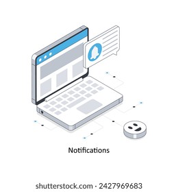 Notifications isometric stock illustration. EPS File stock illustration
