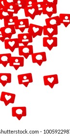 Notifications with Likes, Followers and Comments. Social Media Marketing.  Rating Scale Elements of Design for Web, Advertisement, Promotion, Marketing, Internet,  CEO  Concept for Social Media Design