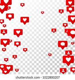  Notifications with Likes, Followers and Comments. Social Media Marketing. Rating Scale Elements of Design for Web, Advertisement, Promotion, Marketing, Internet, Concept for Follow Icon Illustration