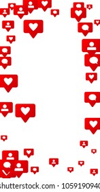  Notifications with Likes, Followers and Comments. Social Media Marketing. Rating Scale Elements of Design for Web, Advertisement, Promotion, Marketing. Concept for Follow Icon Illustration