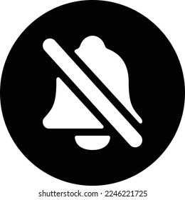 notifications off circle illustration with flat style