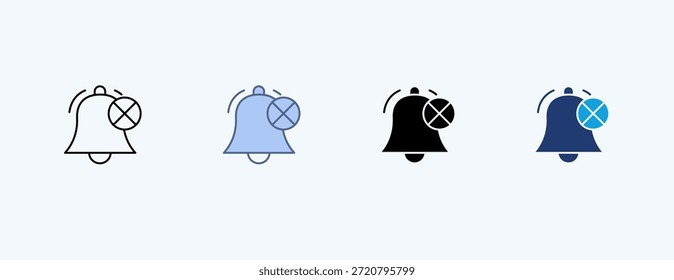 Notifications Off Multiple Icon Illustration Vector