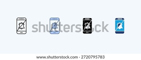 Notifications Off Multiple Icon Illustration Vector