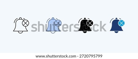 Notifications Off Multiple Icon Illustration Vector