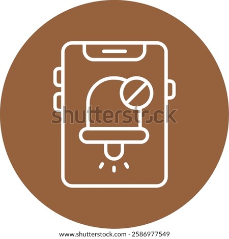 Notifications off Outline Circle Icon Style Design