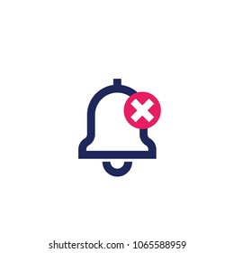 Notifications off vector icon on white