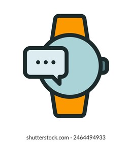 Notifications on smartwatch. Icon about conversation