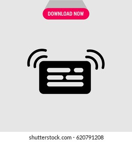 Notifications Symbol Vector Icon, The symbol of device's notification. Simple, modern flat vector illustration for mobile app, website or desktop app  