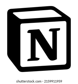 Notion app vector logo, project management and note-taking software.