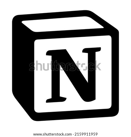 Notion app vector logo, project management and note-taking software.